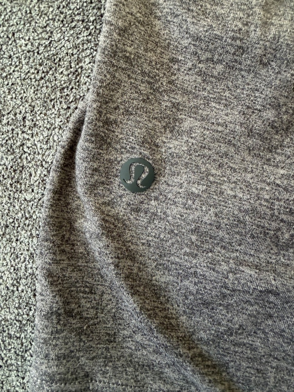 ululemon Men's Soft Jersey Short 5" Size L Color: Heathered Black/Heathered Grey - Picture 3 of 4